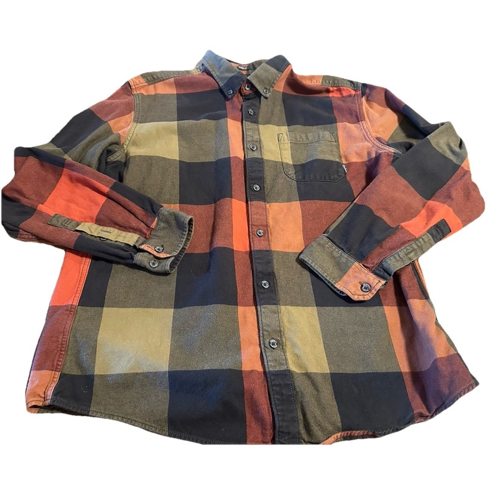 Eddie Bauer Mens Plaid Flannel Long Sleeve Sz Large Cotton - Picture 3 of 7